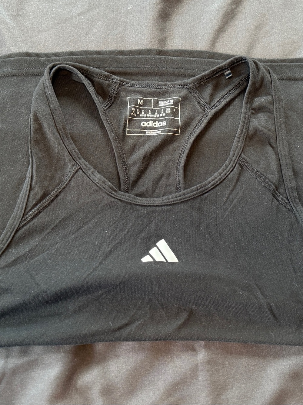 adidas Black Racerback Sports Tank Top